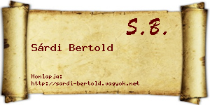 Sárdi Bertold névjegykártya